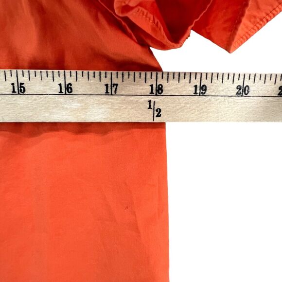 Alice + Olivia Loryn Blouse S Orange Poplin Off Shoulder Ruffle Top Boho Cottage - Picture 6 of 13